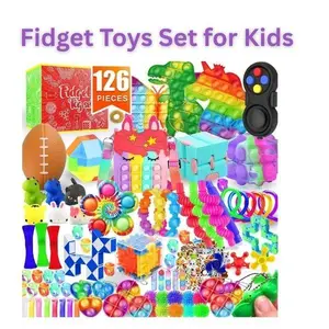 Fall Halloween Gift 126-Pack Fidget Toys Set for Kids – Bulk Party Favors, Piñata Fillers, Classroom Prizes & Stress Relief Toys with Pop Its – Sensory Gifts for ADHD, Autism, Boys & Girls