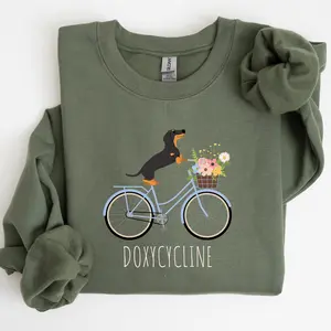 Doxycycline Pharmacy Pun Sweatshirt, Dachshund on Bicycle, Pharmacists T-Shirt, Pharmacists and Technicians Gift, Veterinary, Pharmacist Gifts, cotton Tee