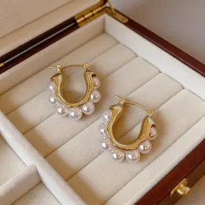 Unique Design Vintage Pearl Earrings | U-Shaped Luxury Versatile Minimalist Studs