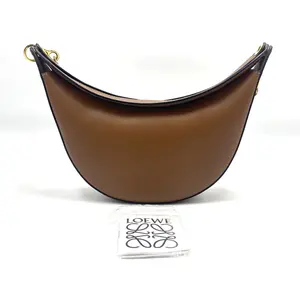 Pre-owned Loewe Luna Brown Leather Hobo Shoulder Bag