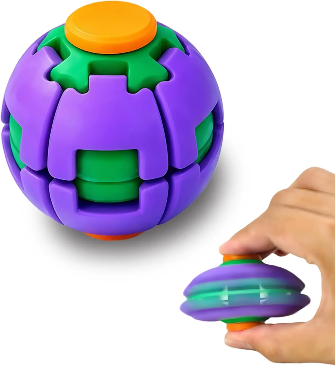 3D Printed Press-Rotating Fidget Spinner Toy, Mechanical Kinetic Desk Toy for Stress & Anxiety Relief, Unique Sensory Press-to-Spin Fidget Toy for Adults, Cool Gadgets Gift