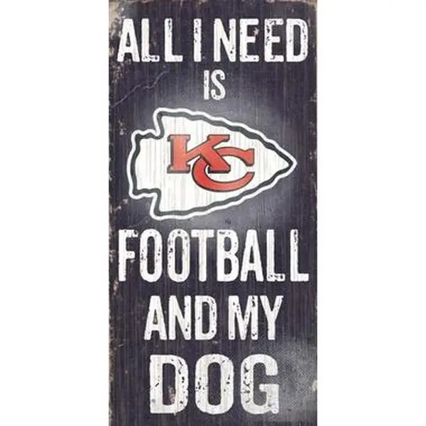 Fan Creations N0640 Kansas City Chiefs Football & My Dog Decorative Plaque - Home Supplies Sign, Room Accessories, Gift for Sports Fans
