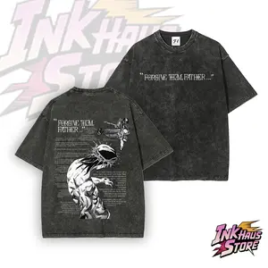 FORGIVE THEM, FATHER...Saint's remains depicted in Steel Ball Run are often referred to as JOJO Jesus -- Short Sleeve Cotton Unisex Retro wash Tee