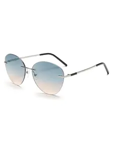Mira Women's Uv400 Metal Cat-Eye Sunglasses, Gradient Lenses, All-Season Casual Style, Perfect for Streetwear & G059