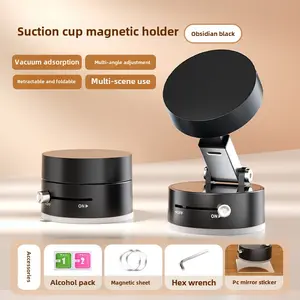 Magnetic Phone Holder Stand, Adjustable & Foldable, Strong Suction Cup, Vacuum Adsorption, Portable Multifunctional Mobile Phone Stand for Car & Multi-Scene Use vacuum magnetic