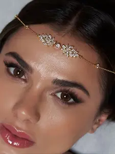 1pc/Elegant Women's Zirconia Forehead Chain, Sparkling Body Jewelry Accessory, Perfect for Parties & Special Occasions
