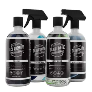 OCD Automotive 4 Piece Detailing Kit - Polish + Compound + Spray Wax + Air Freshener for Cars Boats Airplanes 16oz Each