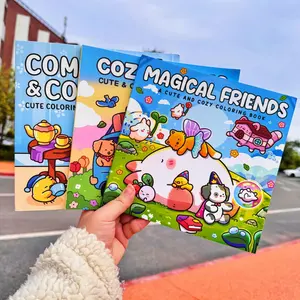 3/6 Pack Super Cute Simple Coloring Book - Stress-Relieving Art Therapy with Relaxing Scenes, Charming Characters and Adorable Characters, Creative Coloring, the Perfect Gift for All Ages, Stress Relief