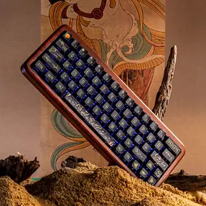 Dunhuang Road Theme Keycap Set, Heat Sublimation Craftsmanship, Pbt Material, Side Engraved Custom Design, Oem Height, Ideal for Culture Lovers