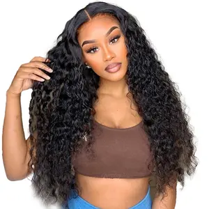 GK Wig Deep Wave 13X6 Lace Front Natural Color Wig 100% Human Hair Wig 180 Density Pre Plucked with Baby Hair for Everyone Curly Soft