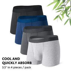 DAVID ARCHY Trunks Underwear Men 4 Pack Rayon Bamboo, Silk Cooling Elasticity, Breathable, for Boyfriend Socks Fabric Menswear Briefs Soft