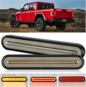 Nilight Trailer Tail Light Bar with 3-in-1 Running Stop Turn Signals Brake Light 2 Pack 9 Inch 100 LED Red & Amber Sequential Led Strip Light for Trailer RV Truck Boat Pickup SUV, 100 Led Brightness