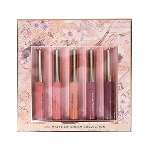 Profusion Cosmetics Lips A'la Mode 5 PC Matte Lip Cream Set Lightweight Smudge Proof Liquid Lipstick Glossy Lipgloss for Sophisticated Makeup Looks