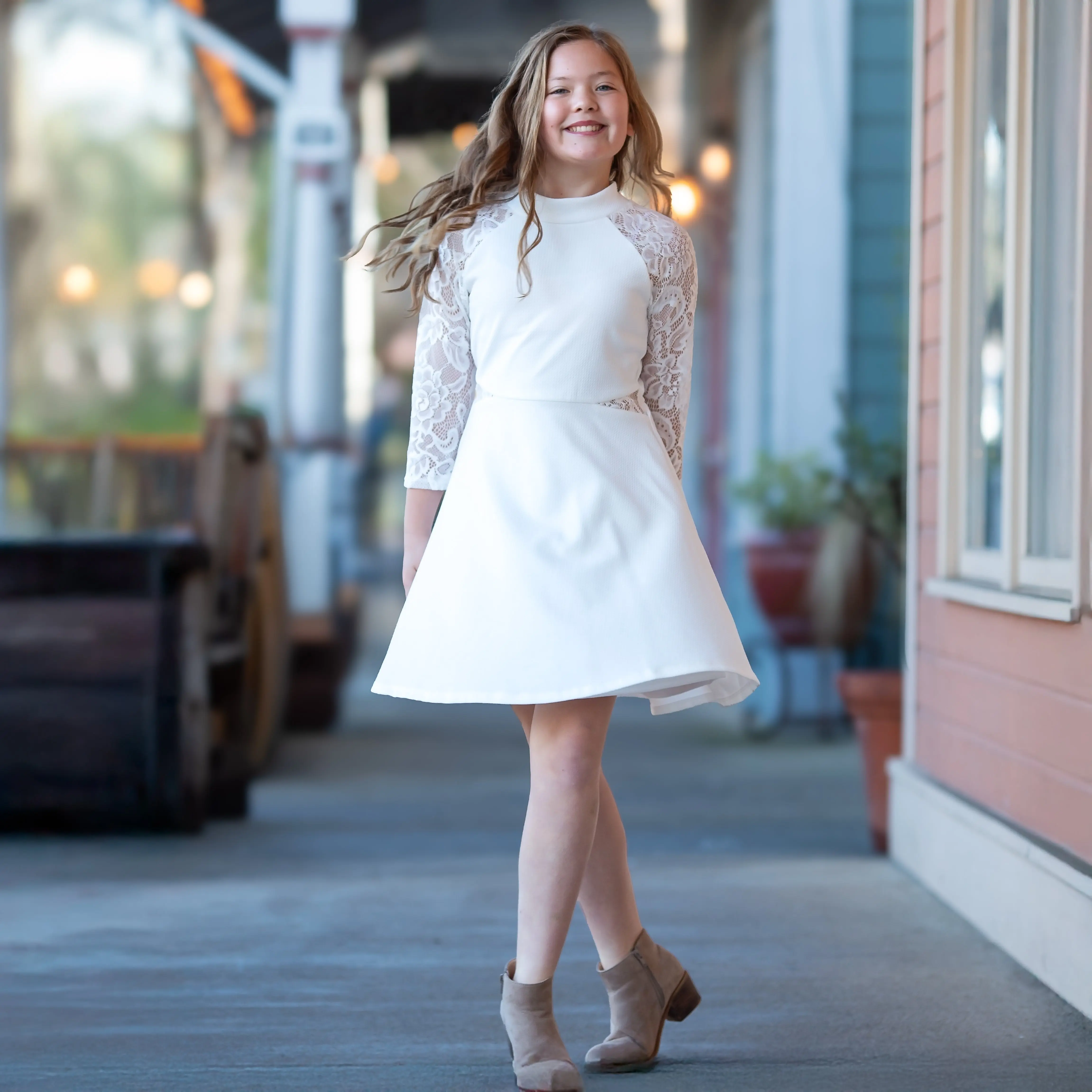 Tween Lace Ponte Skater Dress - TikTok Shop