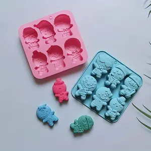 1pc Silicone Mold, 3D Santa Claus Snowman Gingerbread Man Fondant Mold For DIY Pudding Chocolate Candy Desserts Gummy Handmade Soap Aromatherapy Candle Plaster Polymer Clay Ice Cube, Bakeware, Cake Decorating Supplies, Baking Supplies, Kitchen Items