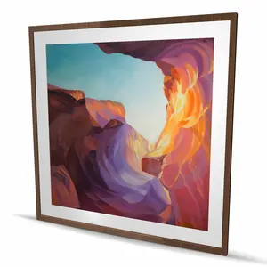 212 MAIN Framed Matted Artistic Nature Photo Wall Art - 48x48 in. Antelope Canyon Light Home Decor Products, Modern Abstract Indoor Room Decoration, Ideal Gift for Home Supplies Enthusiasts