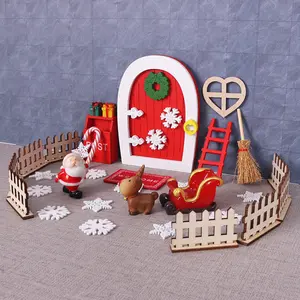 New Dollhouse Christmas Doorway Set Miniature Model, Snowflake Realistic DIY Scene Ornament, Perfect Holiday Decoration for Home Decor