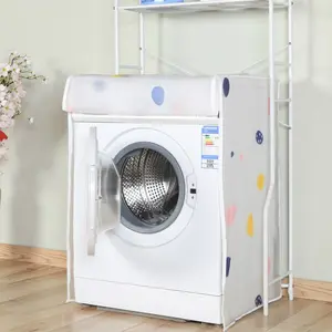 Home Use Drum Washing Machine Dust Cover, Universal Peva Material Full Automatic Washer Cover, Printed Zipper Roller Cover Cloth, Belt Design