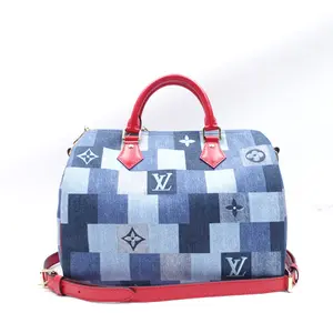 Pre-owned Louis Vuitton Denim Shoulder Bags Speedy 30 Blue Shoulder Bag T10367025
