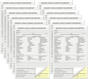 600 Sets Detailed Driver Daily  Inspection Report Book/Forms, 2 Part Carbonless, 5.5 x 8.5 Inch Daily Pre-Trip Checklist Log for  Drivers (50 Sets Each Book, 12 Books)