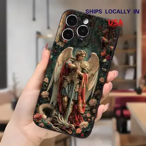 Flowers Archangels Aesthetic Fall Decor Iphone Case for Iphone 16 11 15 14 13 12 Pro Max XR Plus Black Phone Case Protective Teen Gifts Trendy Stuff