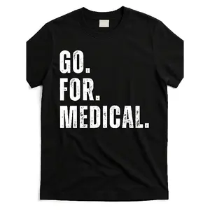 Unisex Adult GO for MEDICAL Distressed Graphic T-Shirt - 100% Cotton 220GSM Casual Round Neck Tee for Correctional Nurses & Medical Professionals - Machine Washable Black with White Print, Soft, Breathable, Lightweight - Crew Neck, Regular Fit - Machine W