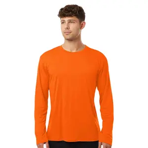 High Visibility Short Sleeve Workwear Tee, 100% Polyester Hi Vis Pro-Lock Performance Long Sleeve T-Shirt