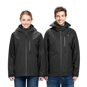 Heated Jacket for Men Size Medium with 7.4V Battery, Soft Shell  Windproof Waterproof Lightweight Outerwear with 5 Heating Zones & 3 Heat Settings, Machine Washable