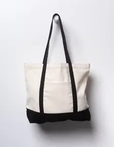 Canvas Tote Bag, Black Combo Canvas Tote Bag, Black Combo