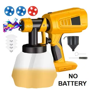 PLBT Cordless paint sprayer set for Dewalt 20V battery, paint spray gun with 4 nozzles and 1000 ml container, suitable for painting house interior and wood/walls/fences