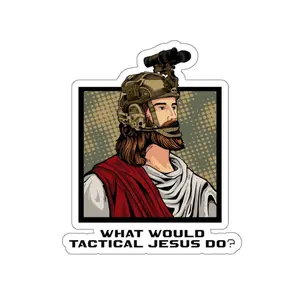 What Would Tactical Jesus Do? Funny Stickers for Veterans, Christians, Catholics, Marines, Army Soldiers, Tactical Stickers, Vinyl Sticker, Bookish Sticker, Book Sticker, Laptop Sticker, Tumbler sticker, Water bottle sticker