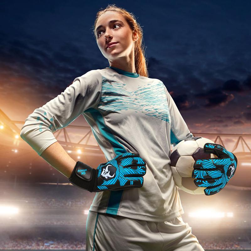 Goalkeeper Goalie Soccer Gloves Extreme Strong Control and Grip with Finger Protection High Performance Pro-Level Goalie Glove Anti-Slip Latex Palm Breathable Comfortable for Kids Youth Adult