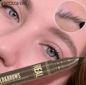 PECOLOVERS Long-Lasting Waterproof Eyebrow Definer with Precise Tip for Natural Brow Shaping Makeup Cosmetic for Women