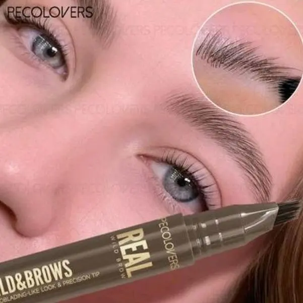 PECOLOVERS Long-Lasting Waterproof Eyebrow Definer with Precise Tip for Natural Brow Shaping Makeup Cosmetic for Women