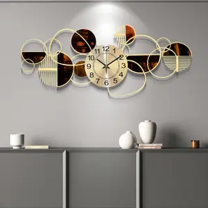39.3 Inch Large Wall Clock Decor For Living Room, Silent No-Ticking Metal Decorative Wall Clocks, 3D Wall Art Clock For Bedroom Kicthen Creative Big Wall Clock Home Decor