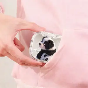 Border Collie Panda Hoodie Printed Braces Box, Viral Popular Denture Storage Box, All-Scenario Universal Orthodontic Retainer Case, Large-Capacity Moisture-Proof Drop-Resistant Storage Box