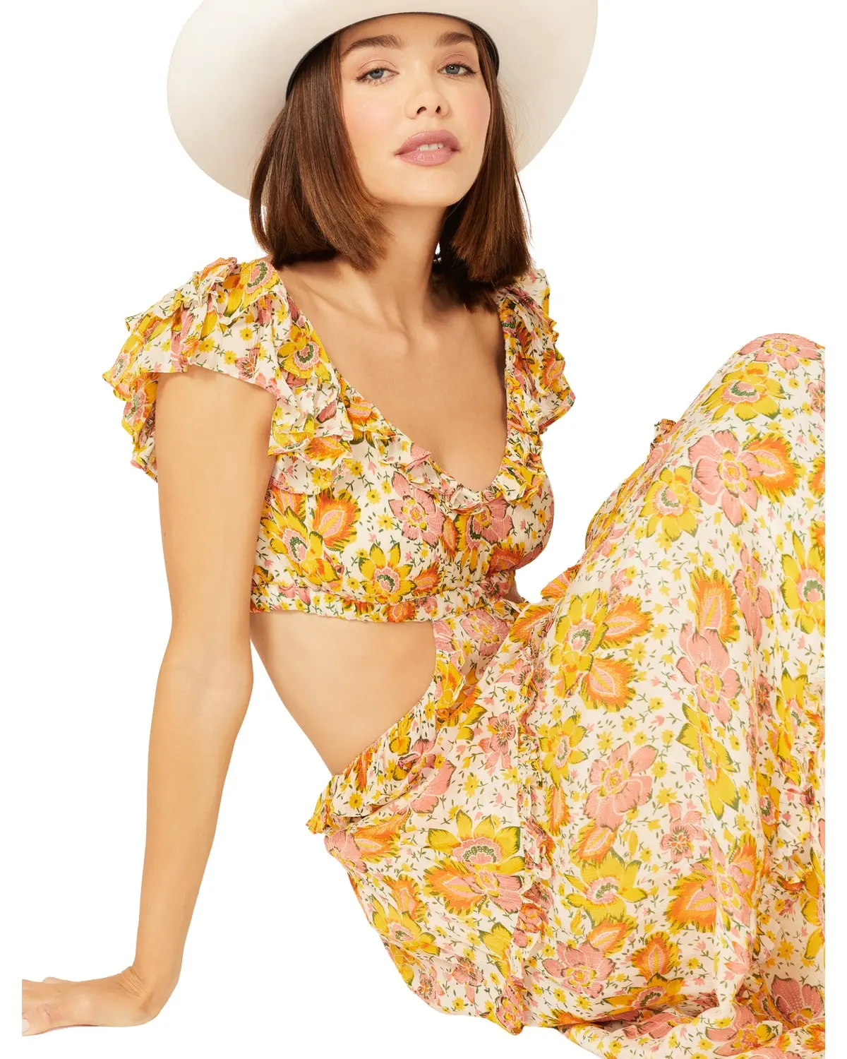 Cleobella Women's Women'S Floral Print Ruffle Clara Maxi Dress - Crasu2212