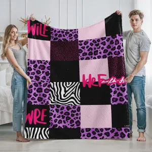 Wild and Free Purple Leopard Zebra Print Blanket  Cozy Home and Bedroom Decor  Perfect Gift for Women and Teens  Ideal for Christmas  Birthday  and Special Occasions  Soft Warm Throw for Living Room  Dorm  or Lounge Use  Stylish Fashionable Animal Print