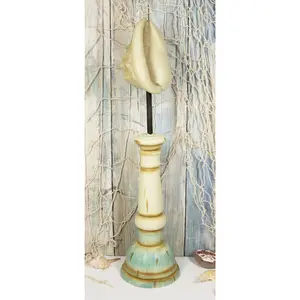 18"H Large Nautical Ocean Sea Conch Spiral Shell Replica On Pillar Base Figurine
