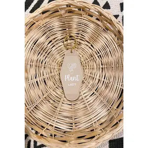 Plant Lady Retro Motel Keychain