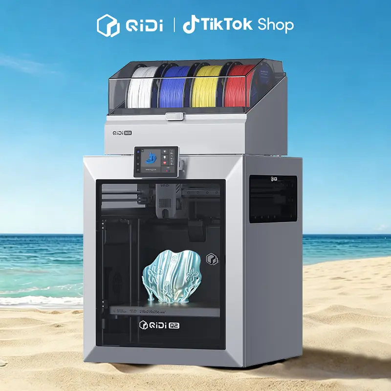 QIDI Q2 Combo 3D Printer, Enclosed FDM with 65℃ Heated Chamber, Ultra Air Filtration, 600mm/s High Speed, AI Camera, Full Auto Leveling, 270x270x256mm Build Volume, from Beginner to Expert