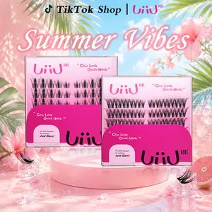UiiUKK premapped flora Lash Extension Kit with Glue, Remover, and Tweezer for Beginners - Soft & Fluffy Texture, Gentle Long-Lasting Glue, Comfortable Fit, Easy At-Home Application Summervibe