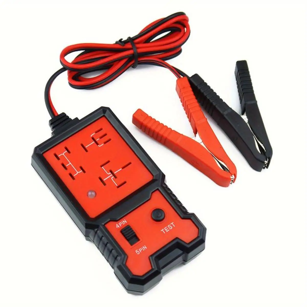 Auto Relay Tester For 12V - Durable Car Diagnostic Tool With Battery Clips, Fits 4-Pin & 5-Pin Relays