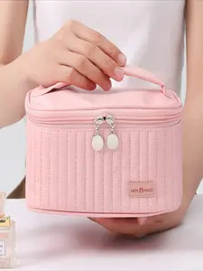 PU Cosmetic Bag for All Seasons, Elegant Large Capacity Makeup Bag, Travel Friendly, Washable, Multi-Functional Storage Bag, Organizer Box