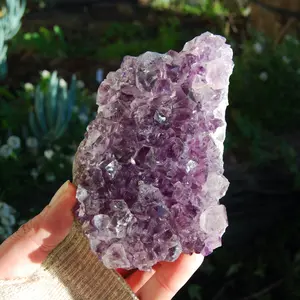 1.3lb Large Raw Amethyst Geode Quartz Crystal Cathedral Cluster, Self Standing, Uruguay