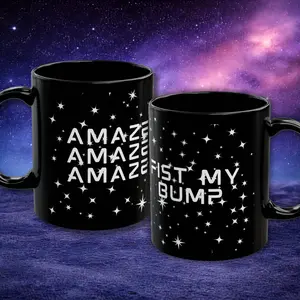 Amaze Amaze Amaze Fist My Bump Ceramic Coffee Mug, Sci-Fi Book Space Lover Ceramic Coffee Accent Mug, Perfect Gift for Him & Her
