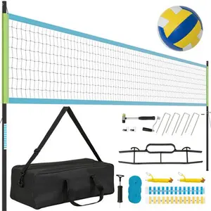 32'x3' Heavy-Duty Volleyball Net Set - 3-Level Adjustable Poles, Anti-Sag Winch, All-Inclusive Accessories