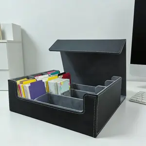 Large Capacity Card Storage Box, PU Leather Waterproof Dustproof, Velvet Lining Anti-Scratch, Holds 2000 Cards, Ideal for Tcg Mtg Enthusiasts