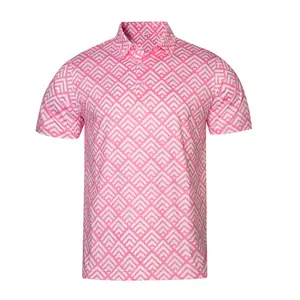 Pink & White Geo Chevron Performance Polo