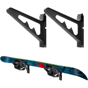 Snowboard Wall Mount Display Rack,Adjustable Storage Layers Space Saving Design,Home and Garage SKi Board Storage